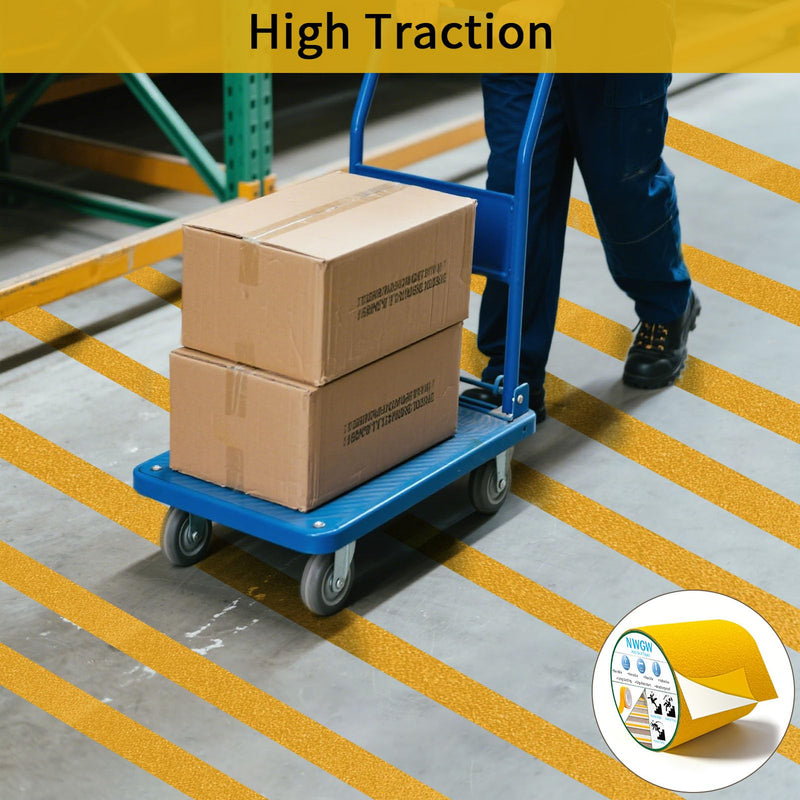 Anti Slip Tape 4" x 30FT, Dark Yellow Heavy Duty Waterproof Non-Slip Safety Traction Grip Tape for Indoor Outdoor Stairs, Steps, Ramps, Walkways and Pool 4 IN