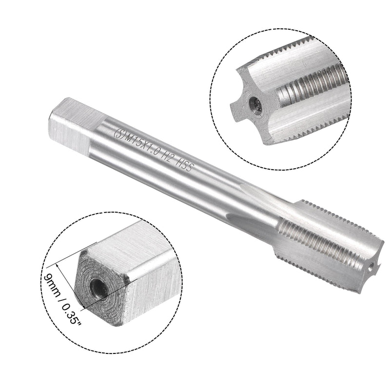 [Australia - AusPower] - uxcell M15 x 1mm Metric Tap and Die Set, Machine Thread Screw Tap with Round Threading Die, Tap & Die Kit for Nut Screw Bolt Thread Repair 
