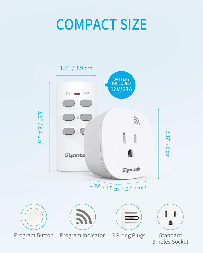 [Australia - AusPower] - Remote Control Outlet Wireless Light Switch for Household Appliances, Expandable Remote Light Switch Kit, Up to 100 ft Range, FCC Certified, ETL Listed, White (3 Outlets + 1 Remotes) 