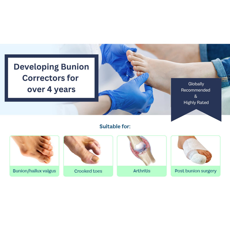 [Australia - AusPower] - Caretras Bunion Corrector, Orthopedic Bunion Splint, Big Toe Separator Pain Relief, Non-Surgical Hallux Valgus Correction, Hammer Toe Straightener, Day Night Support (Simple Elegant (2 Count)) 