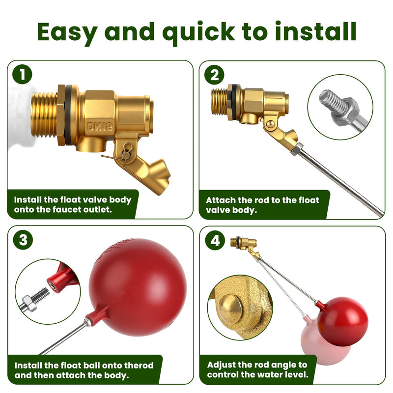 [Australia - AusPower] - Stainless Steel Float Valve for Water Tank and Trough,1/2-3/4 Inch Size Options for Reliable Water Level Management in Various Applications with Durable Build (0.98in) 25mm/0.98inch 