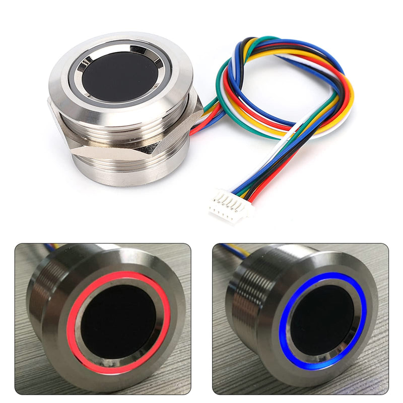 [Australia - AusPower] - Fingerprint Identification Module, R503 Circular Capacitive Fingerprint Identification Module with 2-Color Ring Indicator Light for Access Control/Help Desk/Security Box 
