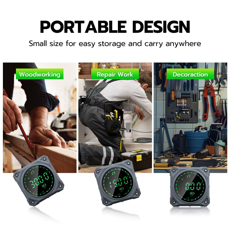 [Australia - AusPower] - Wigearss Digital LCD Protractor, Inclinometer, Angle Finder with Four-Sided Magnet 