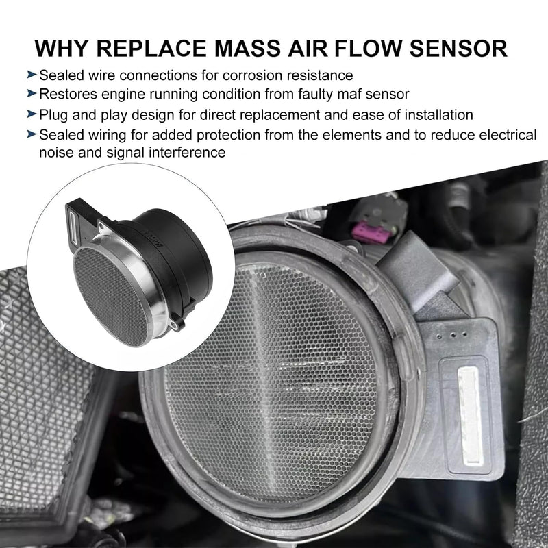 [Australia - AusPower] - Mass Air Flow Sensor MAF For Chevy Silverado 1500 2500 3500 Tahoe Suburban Avalanche GMC Sierra Yukon XL Cadillac Escalade ESV Eldorado DeVille Rainier 4.8L 5.3L 6.0L, 2134160 25318411 AF10043 DL-6012 