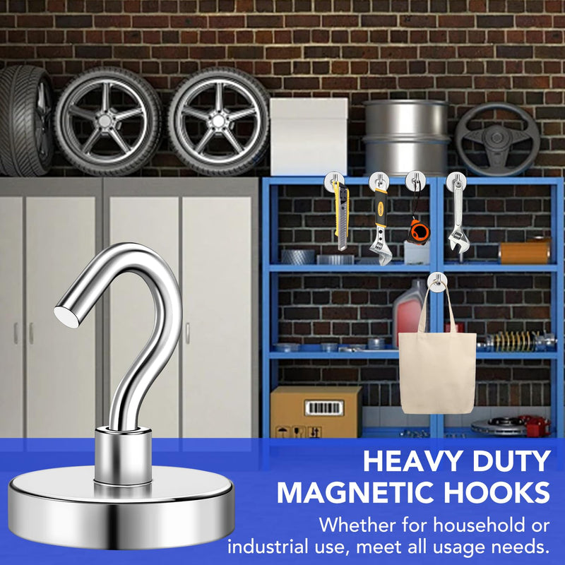 [Australia - AusPower] - Magnetic Hooks, 40Lbs Heavy Duty Magnets Hooks for Cruise Cabins, Extral Strong Magnets with Hooks for Hanging, Metal Magnetic Grill Hooks Magnetic Hanger for Fridge, Toolbox, Storage - 6Pack 6 Pack 