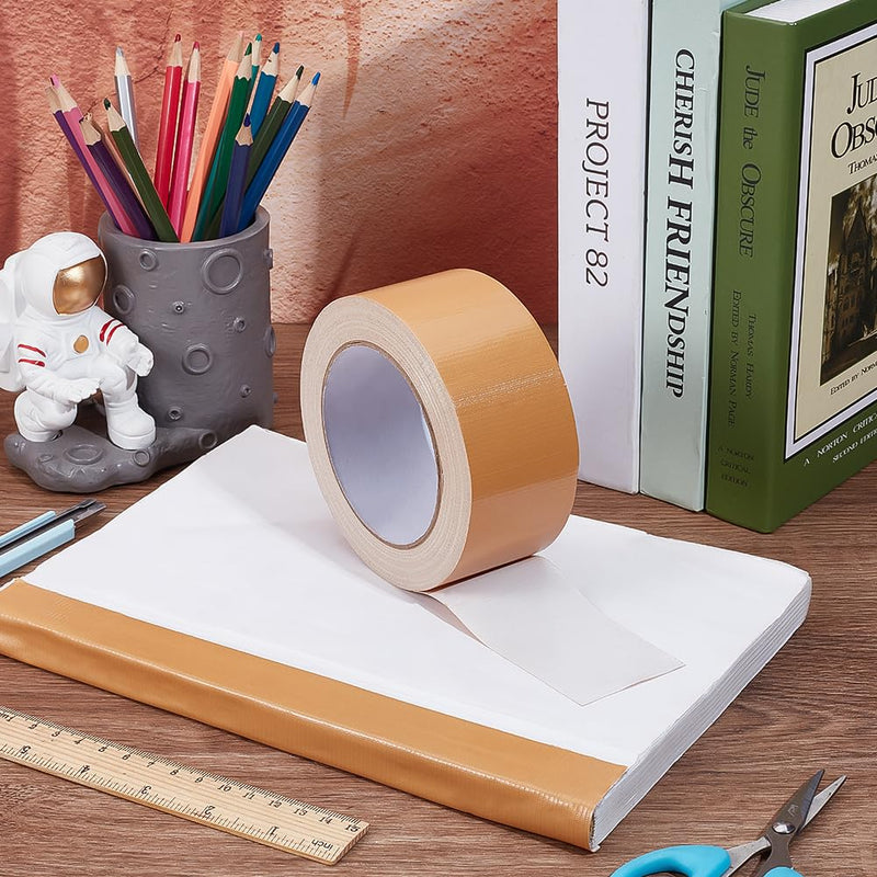 BENECREAT 27 Yards Bookbinding Tape, 1.9Inch Brown Carpet Waterproof Adhesive Tape Strong Cloth Tape for Bookbinding, Book Repair, Reinforcing Protecting