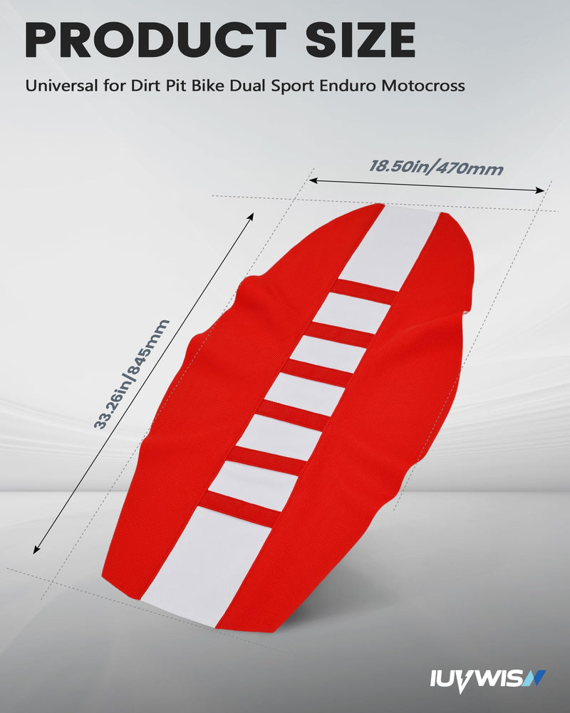 Universal DirtBike Motorcycle Seat Cover Particle Surface Red - for Most Dirt Pit Bike Motocross Off Road Enduro|Soft|Non-Slip|Weather-Resistant|Durable Design|Precise Fit