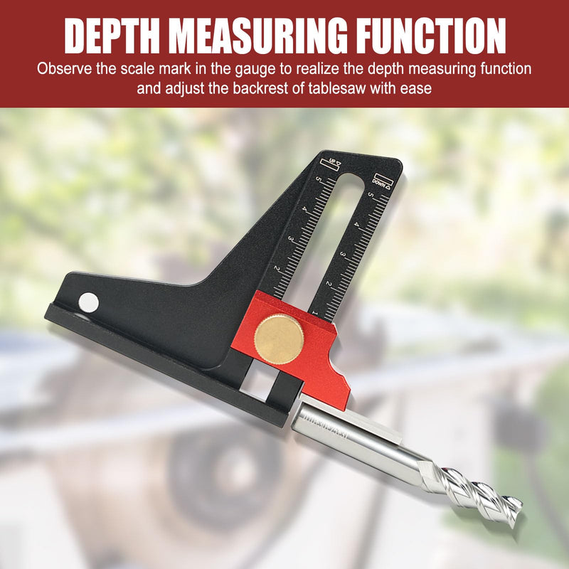 [Australia - AusPower] - Deep Height Saw Gauge Table Saw Depth Height Gauge Aluminium Alloy Altimeter for Carpenters Woodworking Measurement (Pack of 1) 1pcs 
