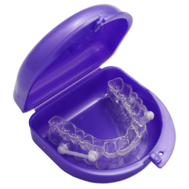 2 x Mouth Guard Box for Ortho Retainers, Sports Dentures, Dentures and More (Purple and Green) Purple and Green.