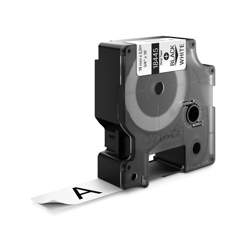 DYMO Rhino Industrial Vinyl Labels 3/4" Black Print on White Tape Black on White 3/4" (19MM)