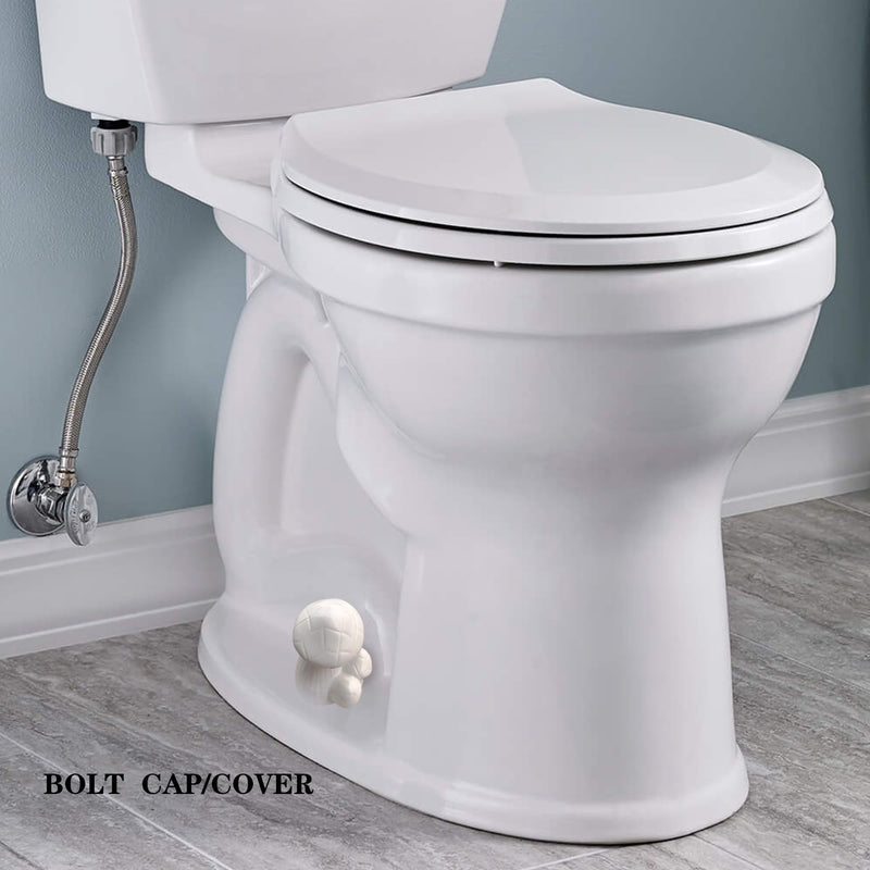 ZUNON Toilet Bolt Caps, Decorative Toilet Bolt Covers, Ceramic Cute Frog Covers Toilet Bolts Bathroom Decor Easy Installation Set of 2 (White Mushroom 2PCS) White Mushroom 2pcs