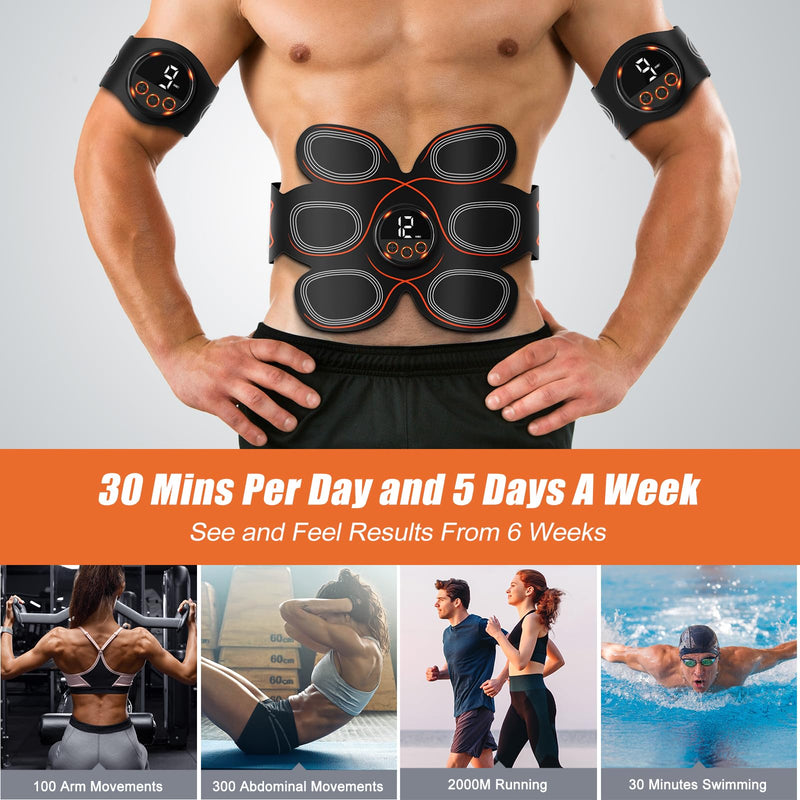 [Australia - AusPower] - BLASET ABS Muscle Stimulator, Ab Toning Trainer Fitness Belt, Workout Equipment for Abdomen, Arms and Thighs 