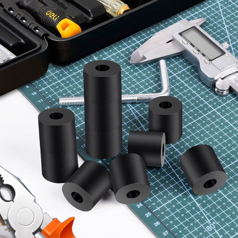 [Australia - AusPower] - Rubber Spacer 1 Inch OD x 3/8 Inch ID x 1 Inch Thickness Rubber Bushing Round Thick Washers Spacers Anti Vibration Neoprene Rubber Cylinder with Hole for Home Hardware Car Accessories - 6 Pcs 