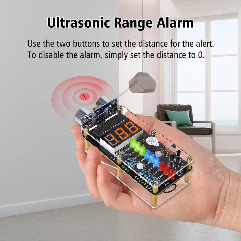 [Australia - AusPower] - MIOYOOW Ultrasonic Ranging Alarm DIY Kit, HC-SR04 Ultrasonic Distance Measurer Soldering Practice Kit with LED Lights, STEM Soldering Electronic Projects for School Learning 