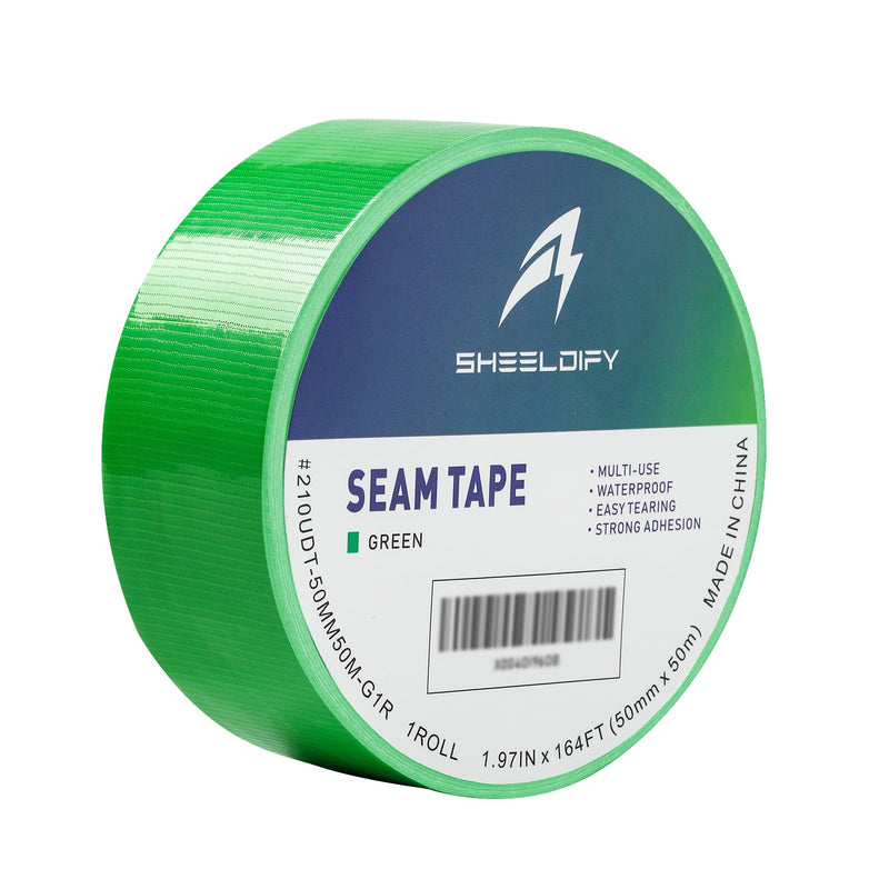 1.97" x 164‘ Seam Tape - Duct Tape Edge Tape Heavy Duty Multi-Purpose, Hand-Tearable, No Residue, Green, 1 Roll 1.97" x 164' 1Roll