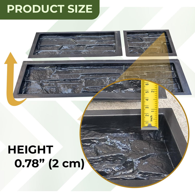 7 pcs ABS 2mm Flagstone Limestone Natural Stone Mold Plastic Cement Molds Cement Wall Mould Concrete Tile Brick DIY Forms - De Pared Moldes para Cemento Rock Molds for Concrete Prensa 7 pcs Brick Molds