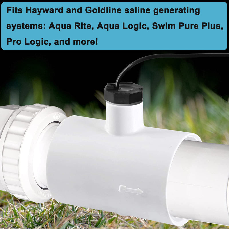 [Australia - AusPower] - Flow Switch for Hayward,Replacement for GLX-FLO-RP,Flow Switch for Hayward Goldline Aquarite Salt System,Pool Flows Sensor for Hayward Salt Cell and Chlorine Generators,Assembly Kit w/Tee &15ft Cable 