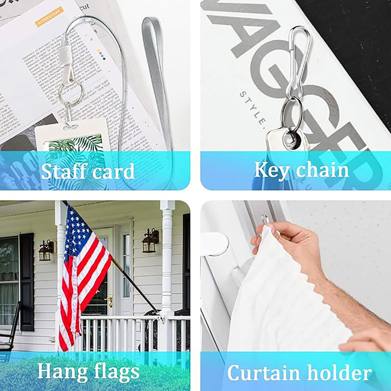 [Australia - AusPower] - 100PCS 25mm Silver 304 Stainless Steel Metal Spring Hook Small Spring Clip Rustproof Lanyard Snap Hooks DIY Accessories Line Buckle Fishing Gear Flagpole Hanging Buckle 25 mm 