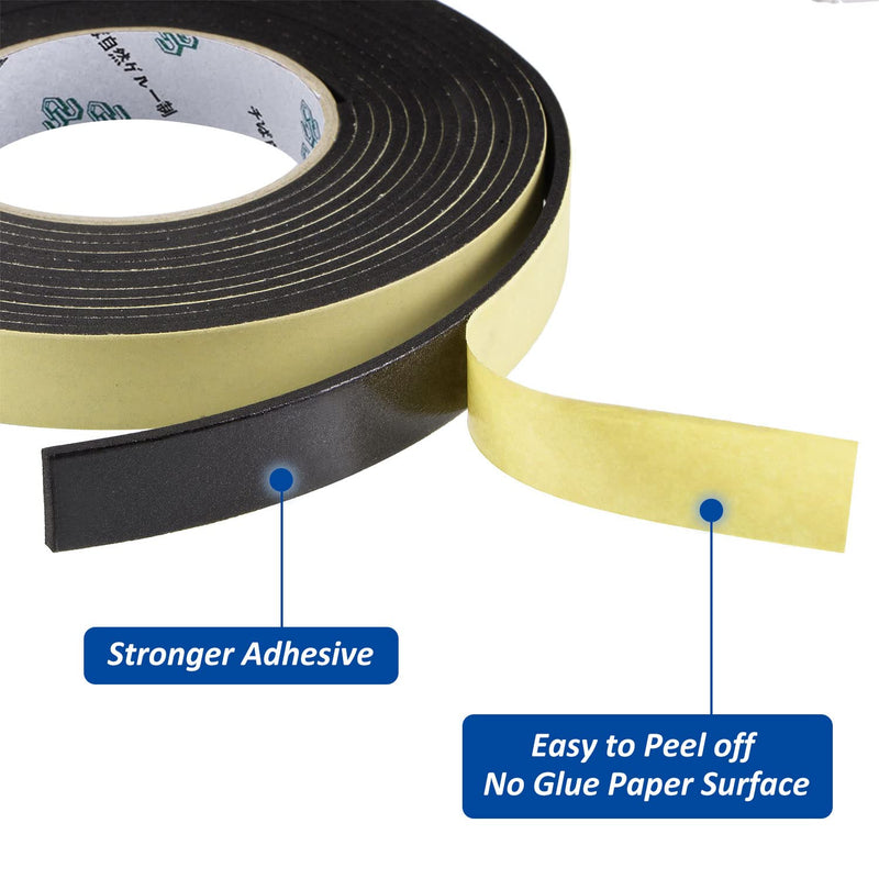 Car Speaker Sealing Tape - Foam Grip Tape,Soundproofing Waterproofing Insulation Foam Gasket Tape,2mm Thick-10mm Width (1 Rolls-33Ft) 1 Rolls-33Ft