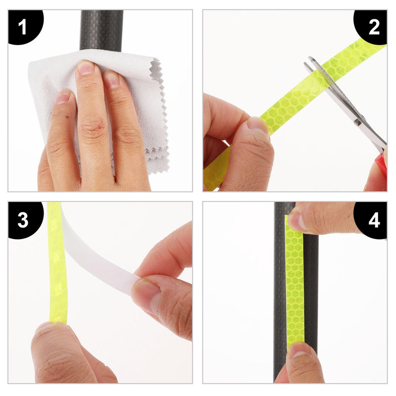 TIESOME Neon Reflective Tape 0.4In x 26 Feet, Safety Warning Glow in The Dark Tape High Viscosity Waterproof Durable Lasting Color Neon Tapes Outdoor DOT Auto Stickers (Yellow) Yellow