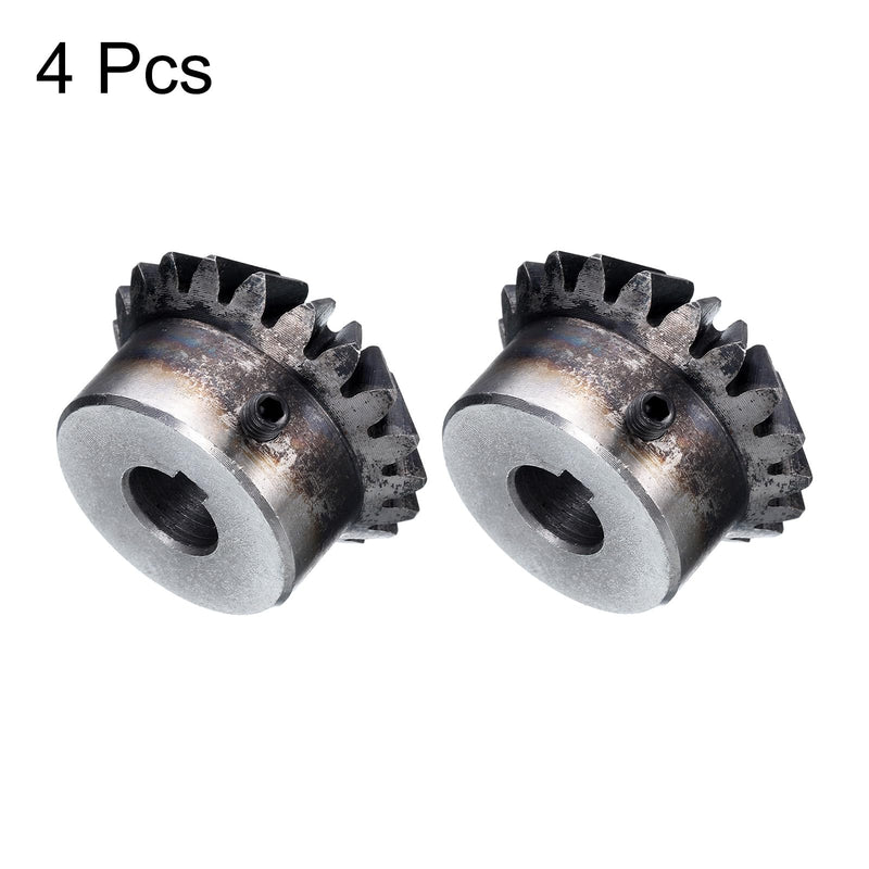 [Australia - AusPower] - uxcell 4pcs Bevel Gear 2 Module 1:1 Reduction Rate 20T 12mm Hole Dia Bevel Pinion Gear Brass, 90 Degree Steering Gear with Keyway for Hardware Mechanical Rotation 