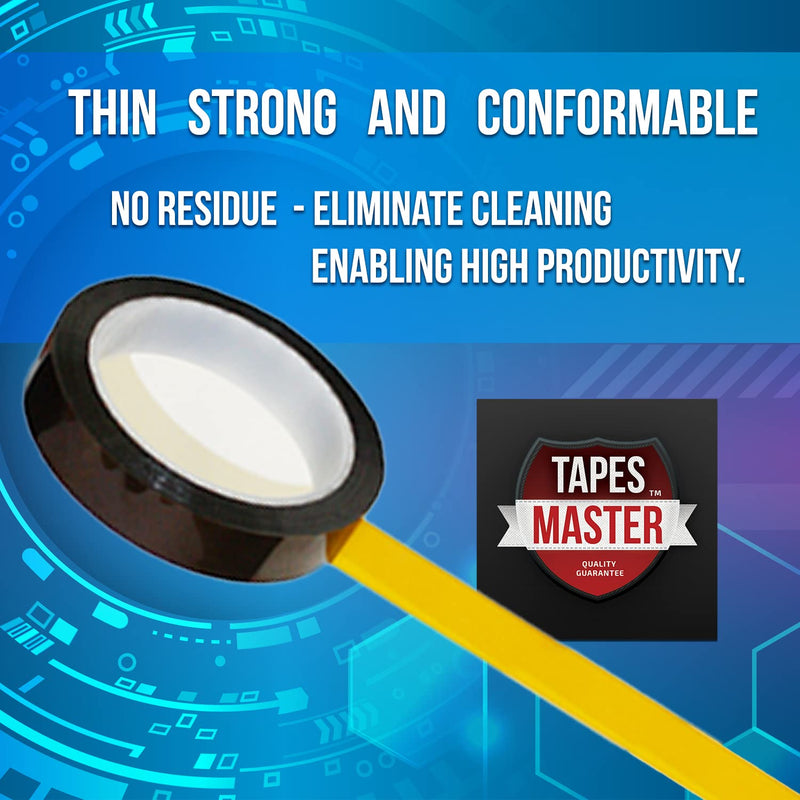 [Australia - AusPower] - Tapes Master 5" x 36 Yds 1 Mil Polyimide High Temperature Heat Resistant Heat Transfer Thermal Electrical Insulation 3D Printer Surface Tape with Silicone Adhesive 3” Core, No Residue 