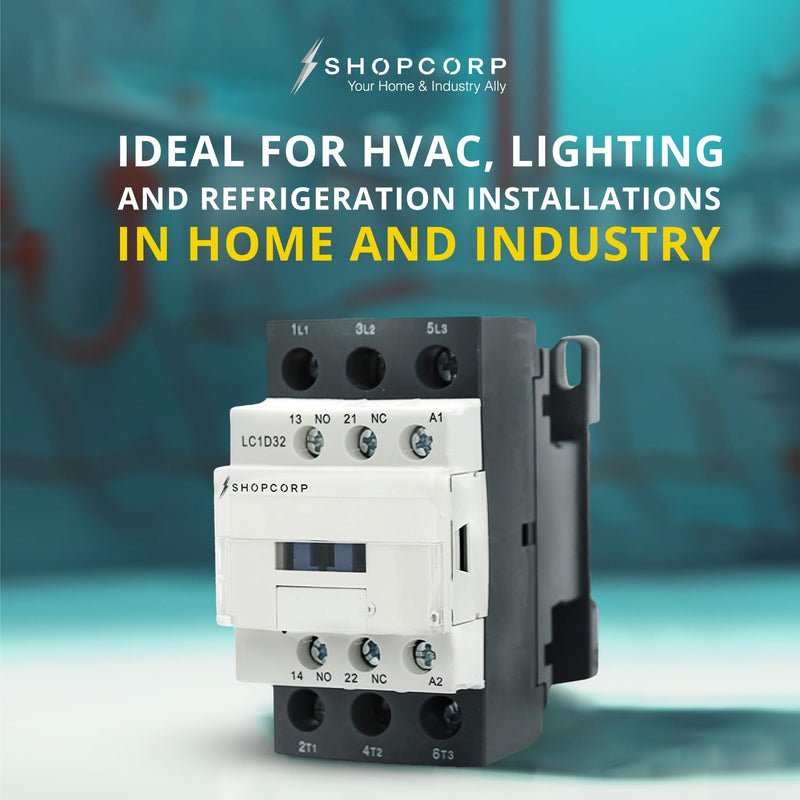 [Australia - AusPower] - 3 pole contactor 120v coil 30 Amp Normally Open IEC 660V Contactor Switch, Auxiliary 1NO/1NC –110-120VAC Coil, Lighting AC Contactor with Mounting Base for DIN Rail - 1 Pack 