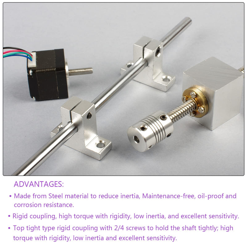 [Australia - AusPower] - DMiotech 2 Pack 1/4-1/4 inch Bore L25XD14 Rigid Coupling Shaft Coupling Joint Connector w Screws Aluminum Alloy Motor Shaft Connector for 3D Printer Blue 