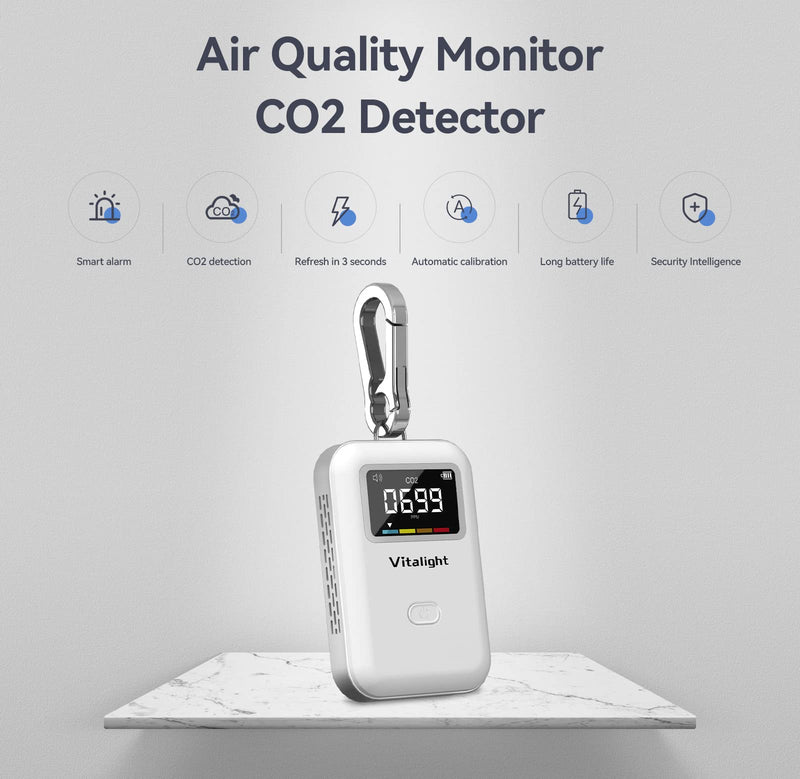 [Australia - AusPower] - Mini CO2 Detector, Air Quality Monitor, Stylish and Lightweight CO2 Monitor for Travel Home Indoor,You Can Use Anywhere 
