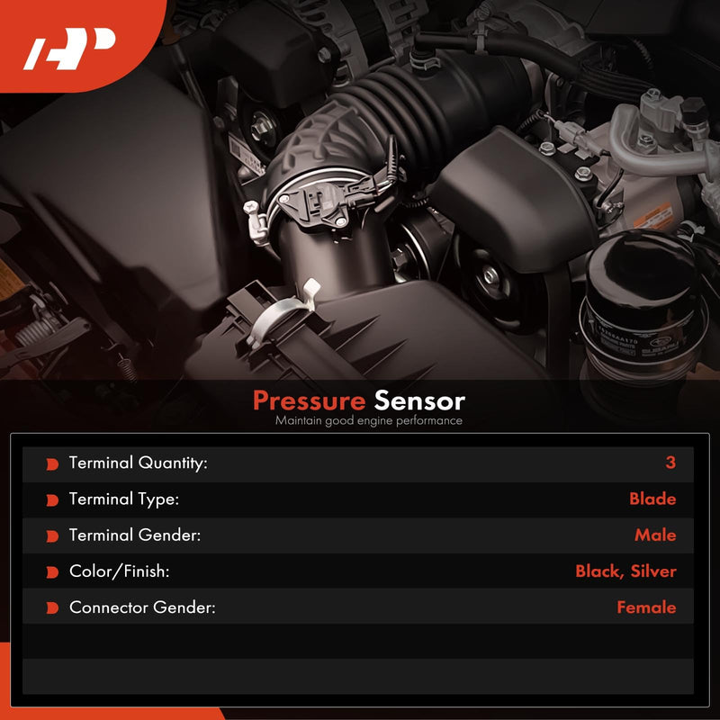 A-Premium Pressure Sensor [3 Pins] Compatible with BMW 318i, 318is, 318ti, 320i xDrive, 323Ci, 323i, 323is, 325Ci, 325i, 325xi, 328Ci, 328d xDrive, 328i GT xDrive, 328is, 330Ci & Mini