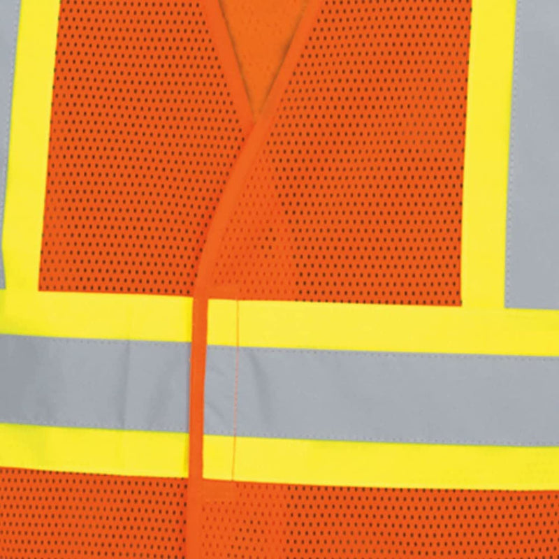 Pioneer High Visibility Mesh Tear-Away Safety Vest with Adjustable Front, Reflective Tape, Orange, Unisex, S/M, V1030550U-S/M Small-Medium
