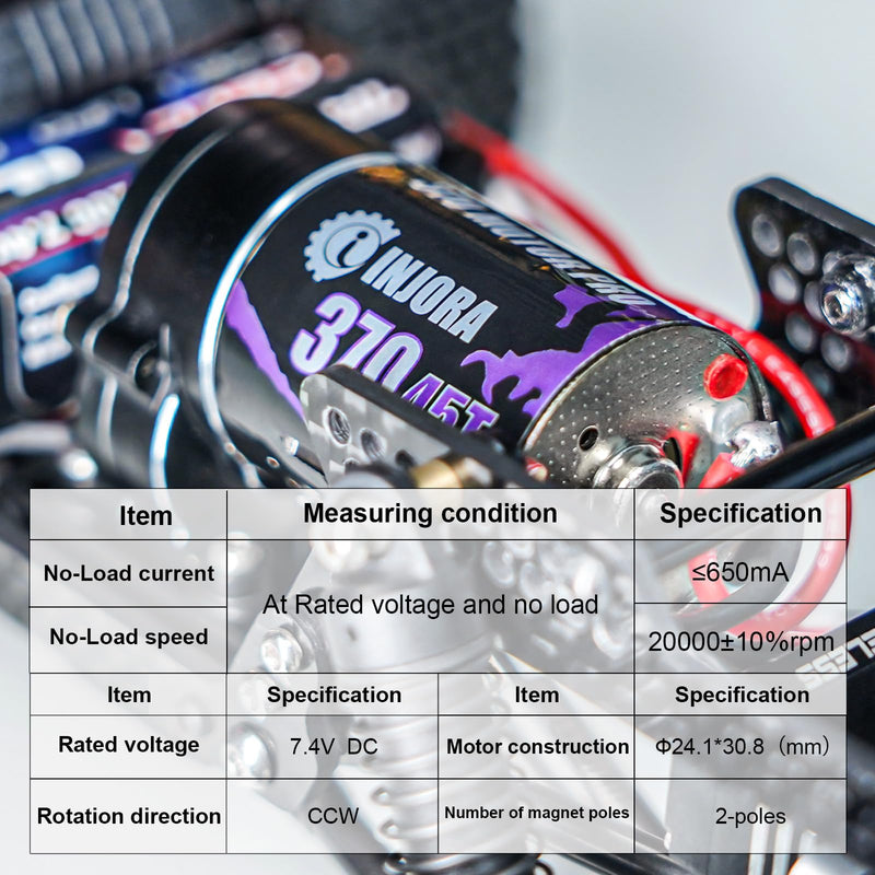 [Australia - AusPower] - INJORA CNC Aluminum Complete Transmission with 370 Brushed Motor 45T for 1/18 RC Crawler TRX4M Upgrade 