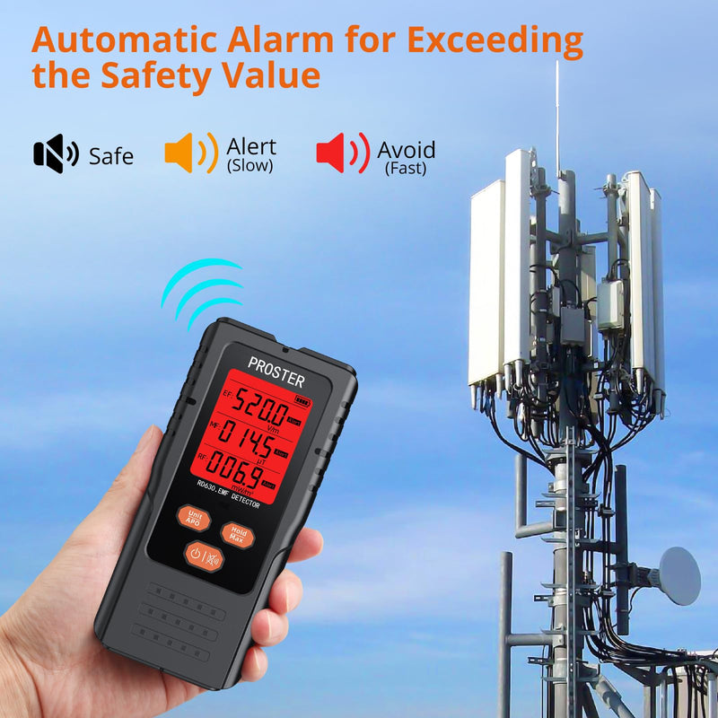 [Australia - AusPower] - Proster 3in1 EMF Detector, Electric Magnetic Radiation Field Detector for 5G Cell Towers WiFi Smart Meters EMF Reader, or Paranormal Ghost Hunting Equipment EMF Meter with screen 