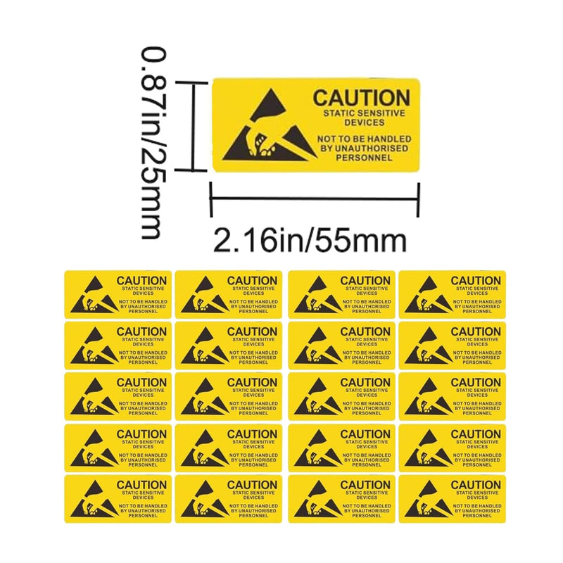 500PCS ESD Caution Labels for Electrostatic Sensitive Devices – Anti-Static Warning Stickers, Durable Adhesive Industrial Safety Decals for Electronics, Lab & Manufacturing Use