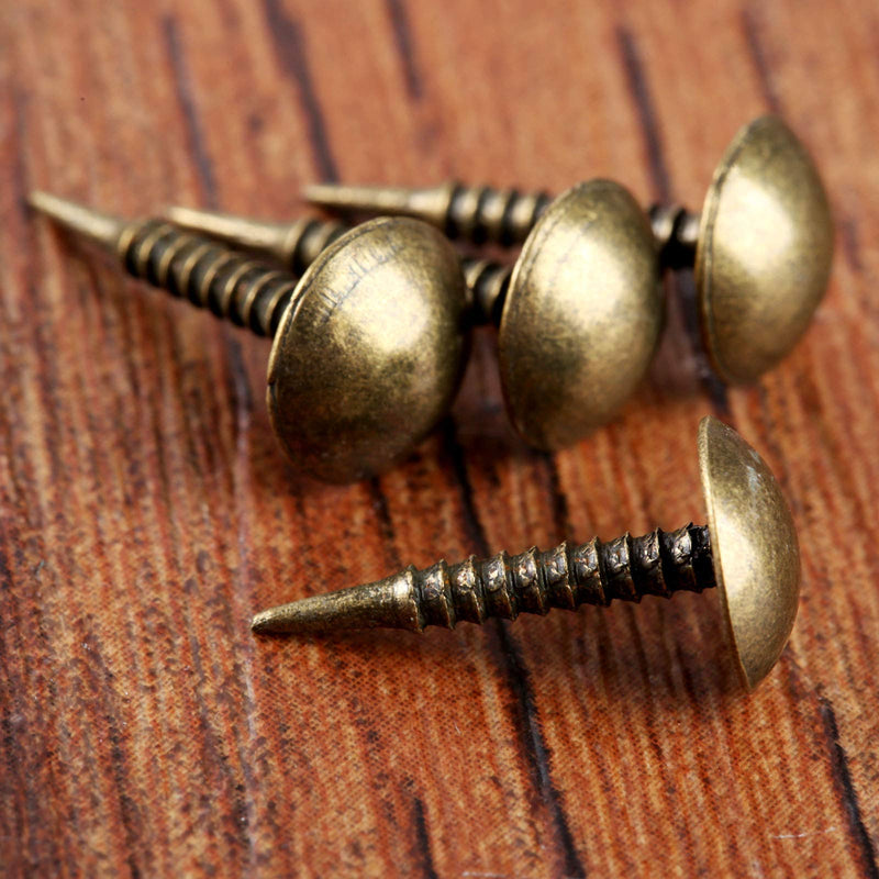 [Australia - AusPower] - dophee100Pcs Antique Brass Upholstery Tacks, Decorative Upholstery Nails Studs Pins for Furniture Sofa Beds Wood Crafts Cork Board DIY Projects, 0.32"x0.59" Style 4 