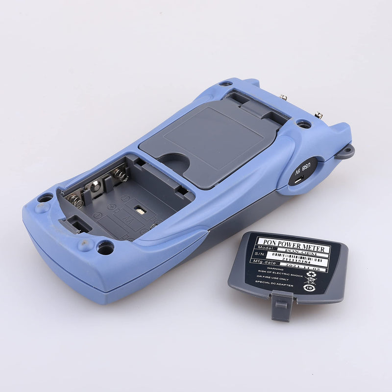 [Australia - AusPower] - Optical Fiber Cable PON Power Meter Tester Tool 1310 1490 1550nm FTTX ONT OLT Handheld PON OPM Network Detection Online Fiber Tester with FC SC APC Adapter Grey 