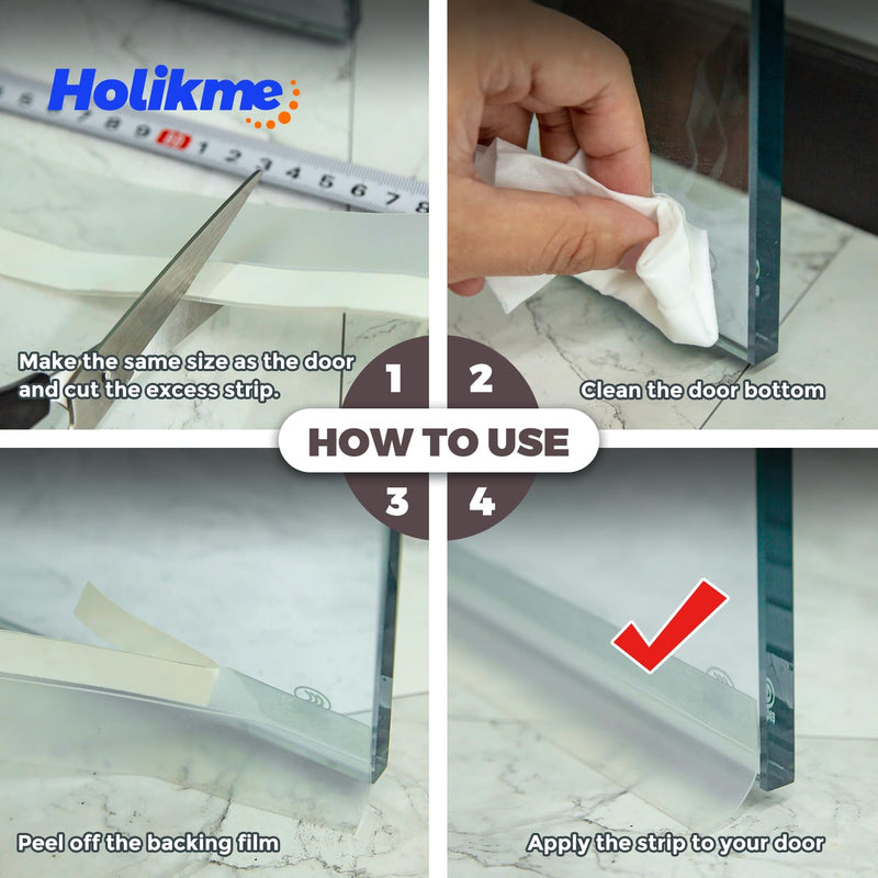 [Australia - AusPower] - Holikme Door Weather Stripping Door Seal Strip, Sealing Sticker Sealing Tape for Door Draft Stopper Adhesive for Doors, Suitable for Windows, Doors 1.8"W-33Feet Transparent 