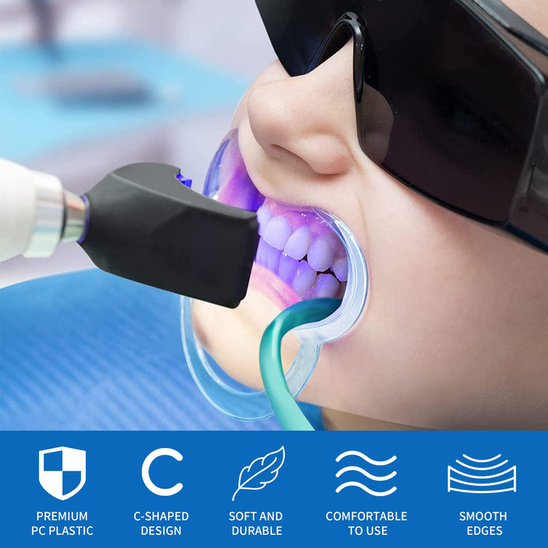 [Australia - AusPower] - Annhua Dental Cheek Retractor 30 Pcs C-Shape Dental Mouth Opener Tool with 3 Sizes, Disposable PC Plastic Mouth Retractor for Teeth Whitening and Orthodontic, Heat Resistant|Blue Blue 