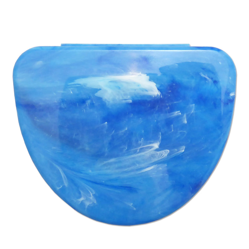 [Australia - AusPower] - Schlanke kieferorthopädische Zahnarzttasche – Marmorfarben für Retainer, Bleichschalen, Zahnersatz und mehr (blauer Marmor) Blauer Marmor 