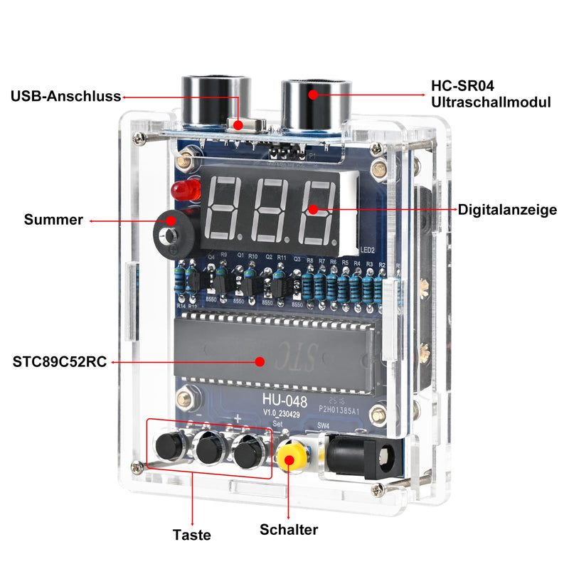 HC-SR04 Ultrasonic Rangefinder Soldering Kit for School | 0-4M DIY Distance Sensor Soldering Kits, STEM Electronic Kit, Soldering Projects for Learning at Home and School