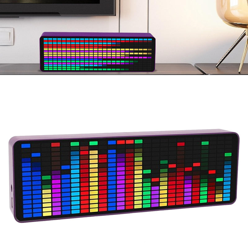 [Australia - AusPower] - LED Music Spectrum Analyzer, 5VUSB Music Voice Rhythm Spectrum Display, 384 LEDs Clock 20 Dynamic 7 Colors RGB Colorful 1624 Segment Rhythm Light Level Voice Sensor Pickup Analyzer 