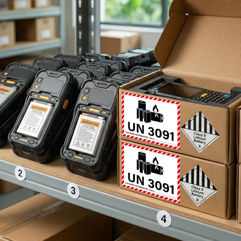 600 PCS UN3091 Lithium Battery Labels 4.25×3.25 Inches Lithium Ion Warning Adhesive Safety Stickers for Shipping