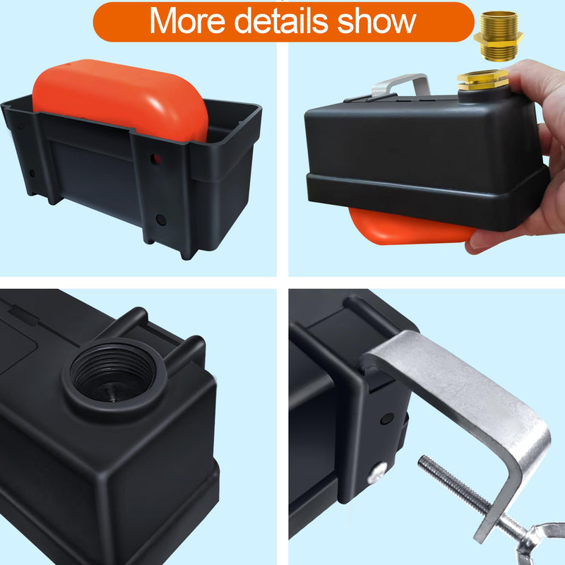 [Australia - AusPower] - Water Trough Float Valve for Stock Tank, Automatic Control Waterer Level for Livestock Horse Chicken Animal Fish Pool with Hose Metal Connector & Ptfe tape （1 pack） Stock Tank Float Valve-1PCS 