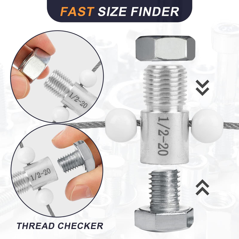 [Australia - AusPower] - Nut & Bolt Thread Checker - 26 Male/Female Gauges - 14 Inch & 12 Metric for Quickly Checking Nuts and Bolts Inch or Metric and Verifying The Size SWTC-26 