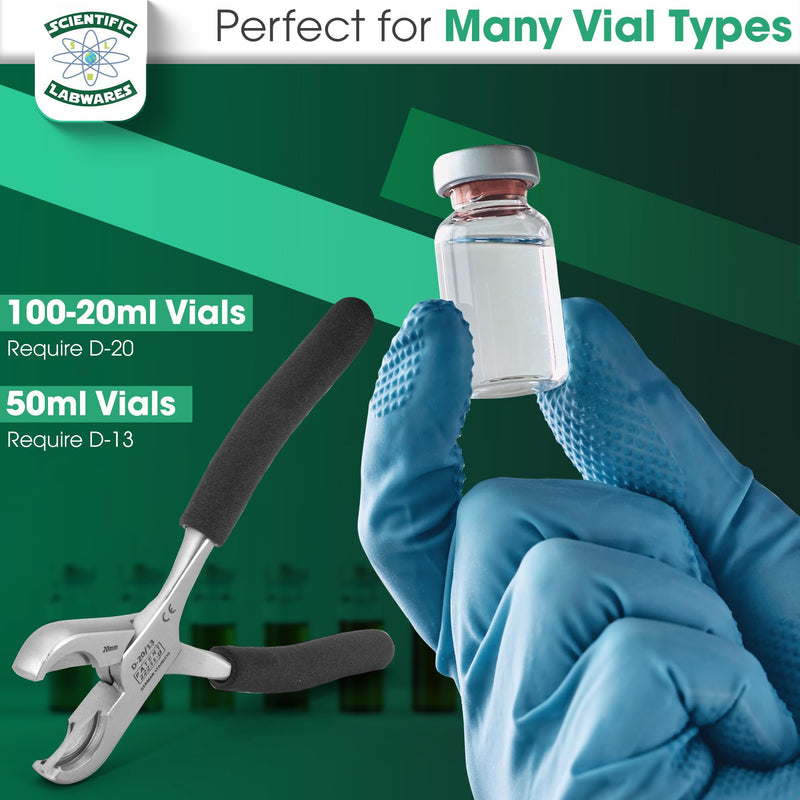 Dual Action Decapper Pliers for Decapping Crimped Vials and Bottles Scientific Labwares (11mm and 20mm) 11mm and 20mm