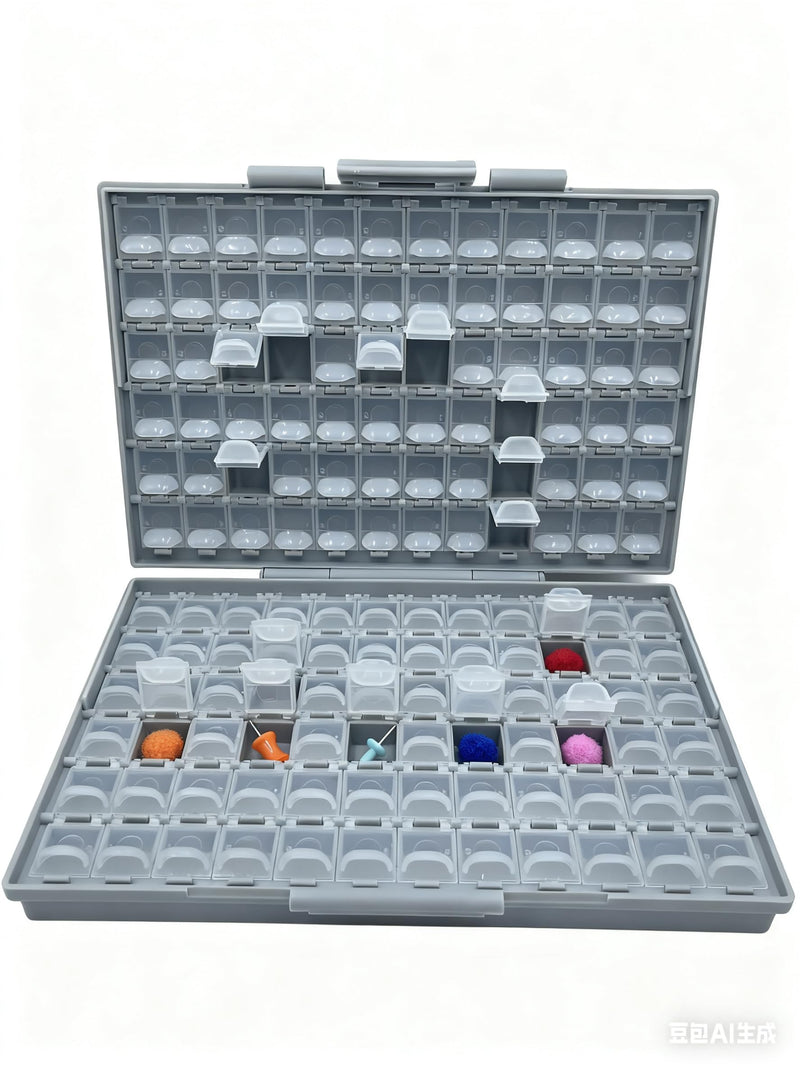 AideTek Box-all Enclosure for Surface Mount Components 1206 0805 0603 0402 0201 Size+ 198 White Labels 144 Compartments with Lid Hold up to 300pcs 1206 Resistor Capacitor BOXALL144