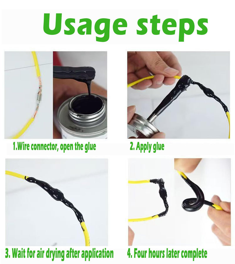 [Australia - AusPower] - Liquid Electrical Tape Waterproof Liquid Wire Insulation Rubber Quick-Drying High Temperature Black, Flame Retardant black 125ml 