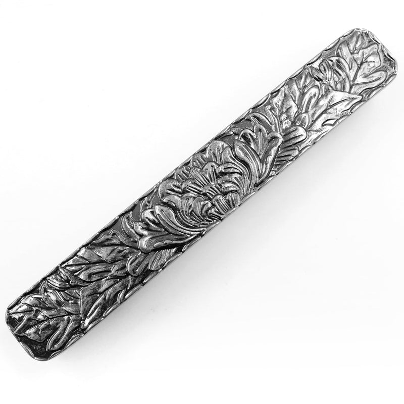JETLAND Bridged Drawer Cabinet Pulls, 6-Pack Aged Silver 3" Hole Centers, Antique Peony Solid Cast, TG0115OS076 3 Inch Hole Centers