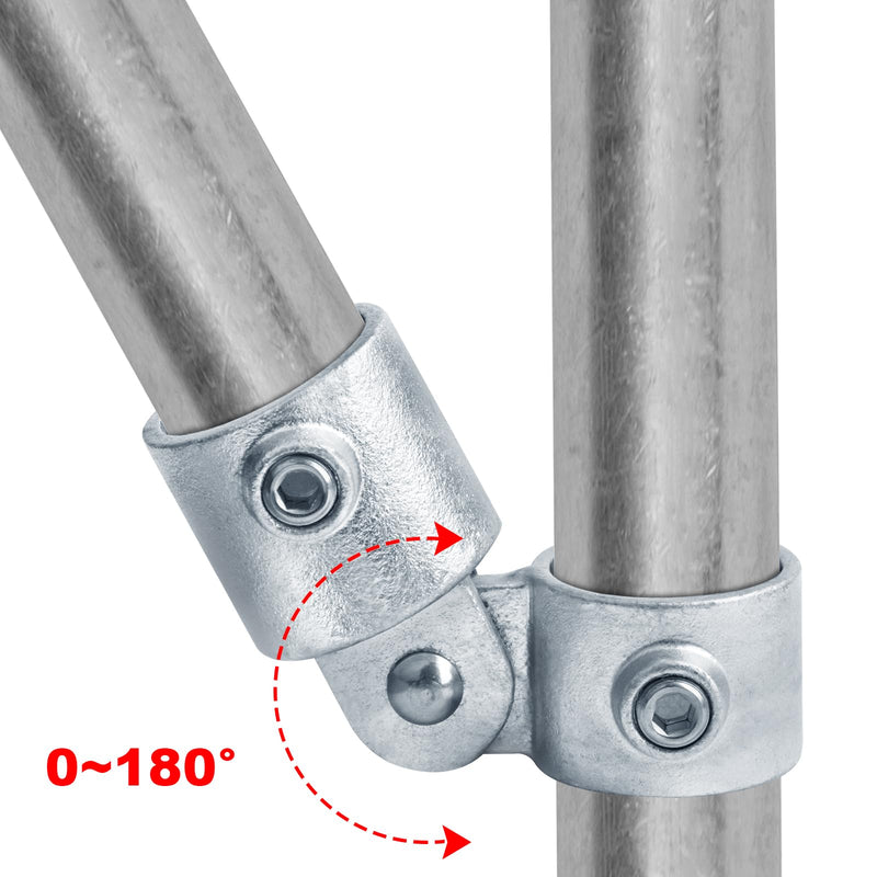 GBGS 2 Pack Swivel Socket Clamps,Fits 1-1/2" Nominal Structural Pipe (Actual O.D. 1.9"),Adjustable 0–180°,Secured with Set Screw