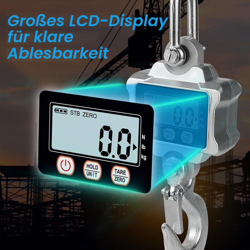 Hyindoor Crane Scales 1000 kg Electronic Digital Hanging Scales 1T Heavy Duty Crane Scale Industrial Crane Scales with LCD Screen